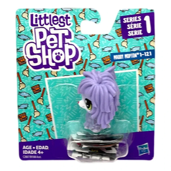 Littlest Pet Shop  Figure Maddy Mopton Dog Purple Series 1 New Collectible - Picture 1 of 4